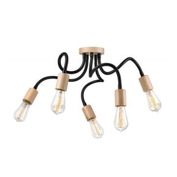 Lámpara de techo empotrada CAMERON 5xE27/60W/230V haya