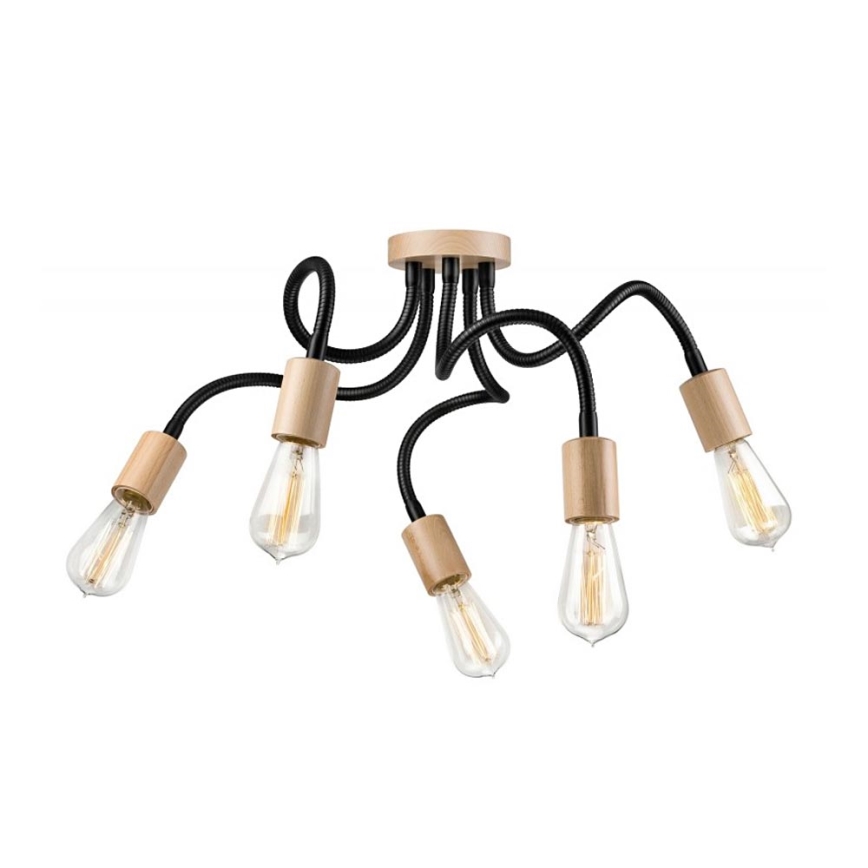 Lámpara de techo empotrada CAMERON 5xE27/60W/230V haya