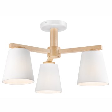 Lámpara de techo empotrada ELLIE 3xE27/60W/230V haya