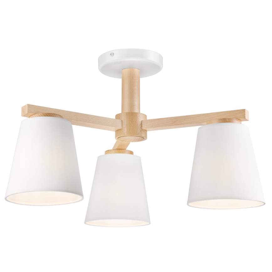 Lámpara de techo empotrada ELLIE 3xE27/60W/230V haya