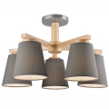 Lámpara de techo empotrada ELLIE 5xE27/60W/230V gris/haya