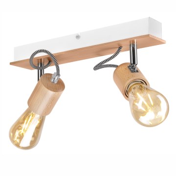 Lámpara de techo empotrada GUSTAVO 2xE27/60W/230V haya