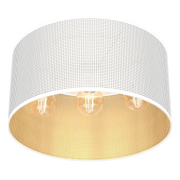 Lámpara de techo empotrada LOFT SHADE 3xE27/60W/230V blanca/dorada