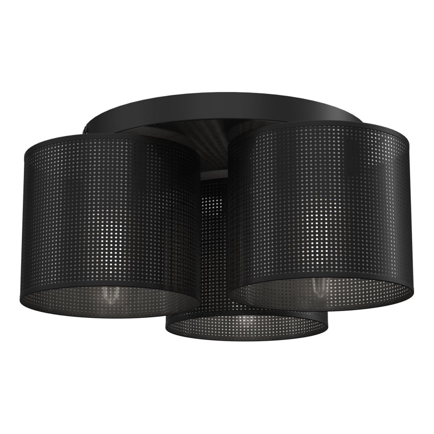 Lámpara de techo empotrada LOFT SHADE 3xE27/60W/230V negra