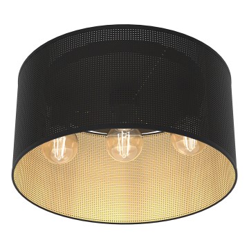Lámpara de techo empotrada LOFT SHADE 3xE27/60W/230V negro/dorado
