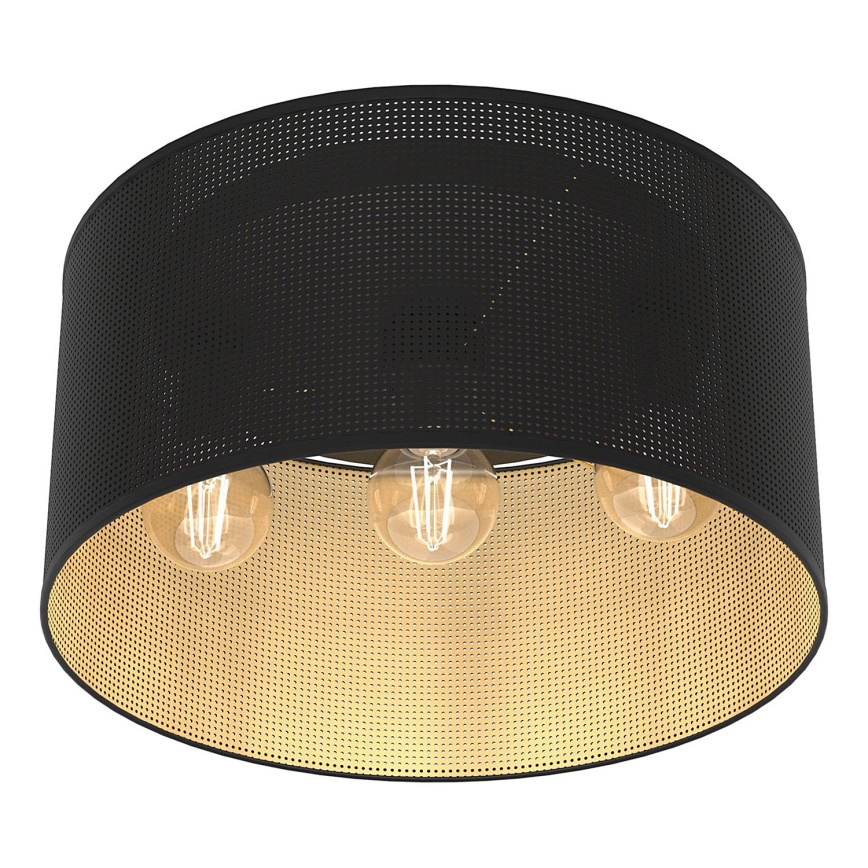 Lámpara de techo empotrada LOFT SHADE 3xE27/60W/230V negro/dorado