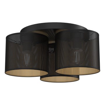 Lámpara de techo empotrada LOFT SHADE 3xE27/60W/230V negro/dorado