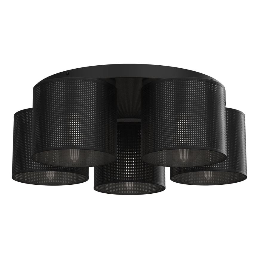 Lámpara de techo empotrada LOFT SHADE 5xE27/60W/230V negra