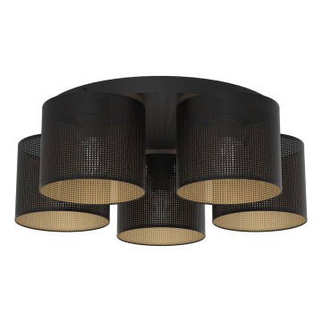 Lámpara de techo empotrada LOFT SHADE 5xE27/60W/230V negro/dorado
