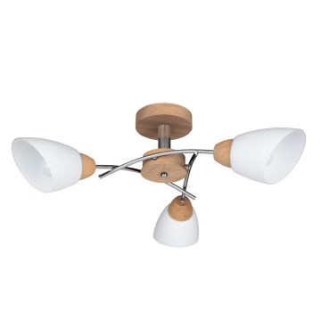 Lámpara de techo empotrada VILETTA 3xE27/60W/230V roble