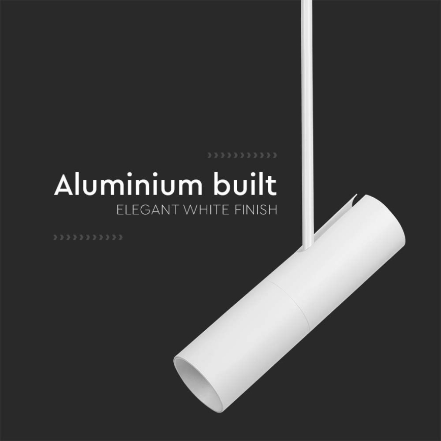 Lámpara colgante con varilla 1xGU10/35W/230V blanca