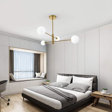 Lámpara de techo en varilla DORADO 4xG9/40W/230V dorada