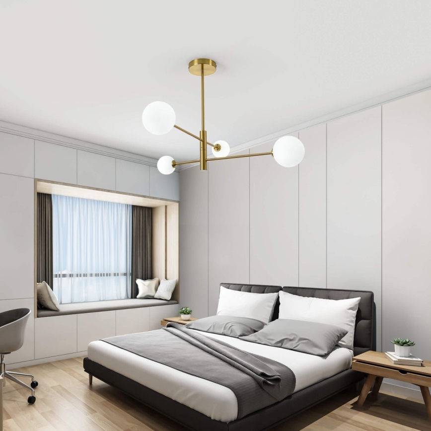 Lámpara de techo en varilla DORADO 4xG9/40W/230V dorada