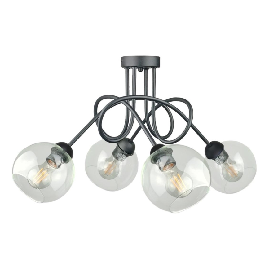 Lámpara de techo EVIE 4xE27/60W/230V antracita/transparente