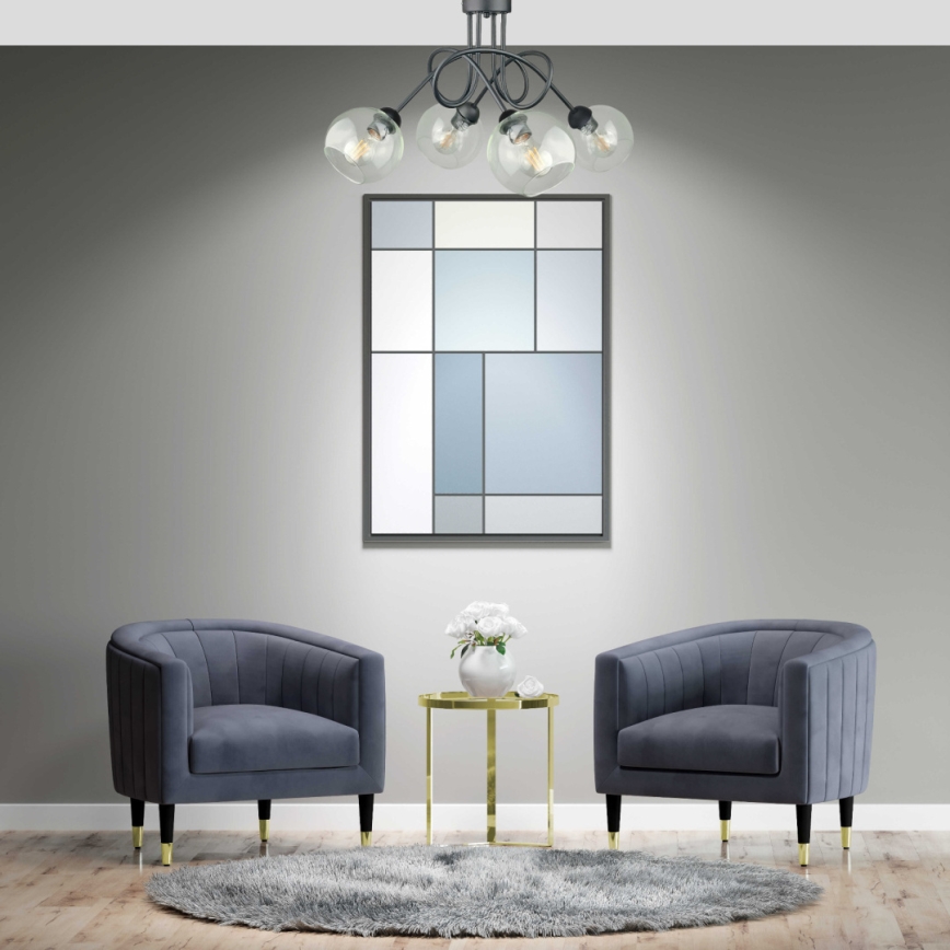 Lámpara de techo EVIE 4xE27/60W/230V antracita/transparente