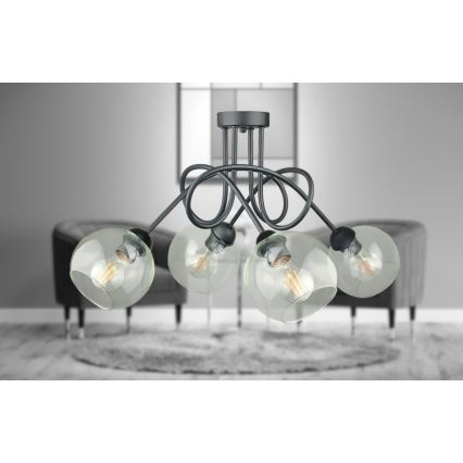 Lámpara de techo EVIE 4xE27/60W/230V antracita/transparente