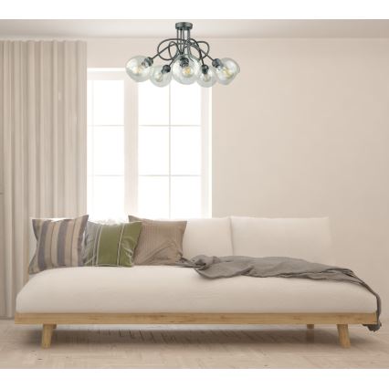 Lámpara de techo EVIE 5xE27/60W/230V antracita/transparente