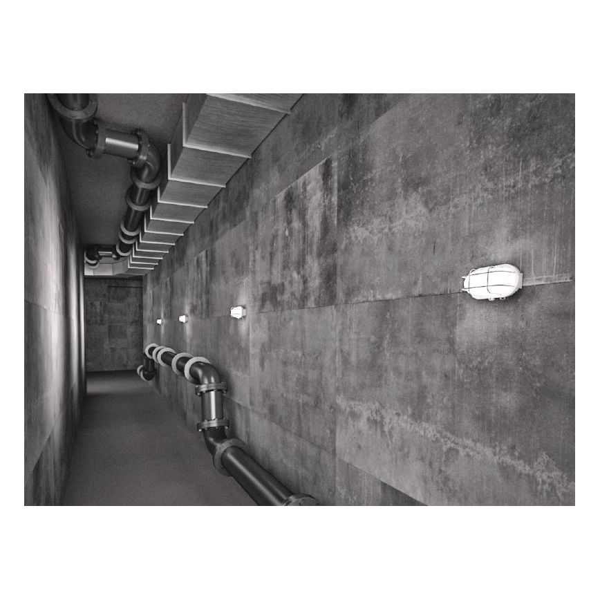 Lámpara de techo exterior OVAL 1xE27/60W/230V IP44 blanca