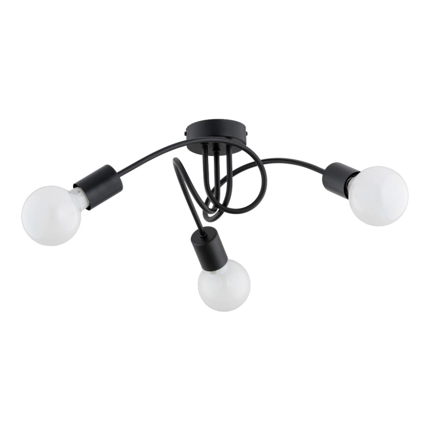 Lámpara de techo FARTA 3xE27/15W/230V negro