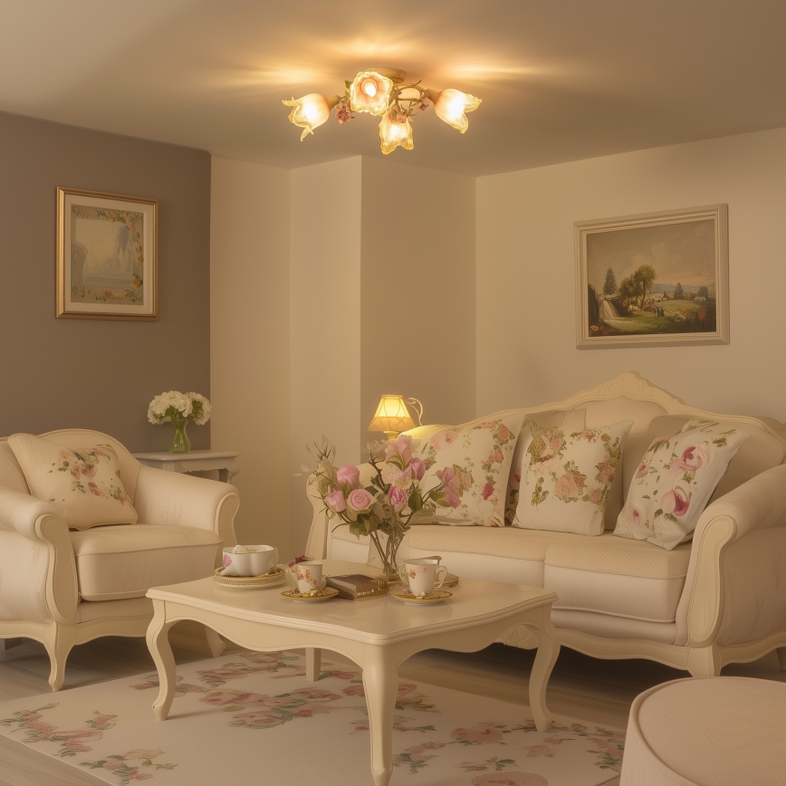 Lámpara de techo FIORINTINO 4xE14/40W/230V