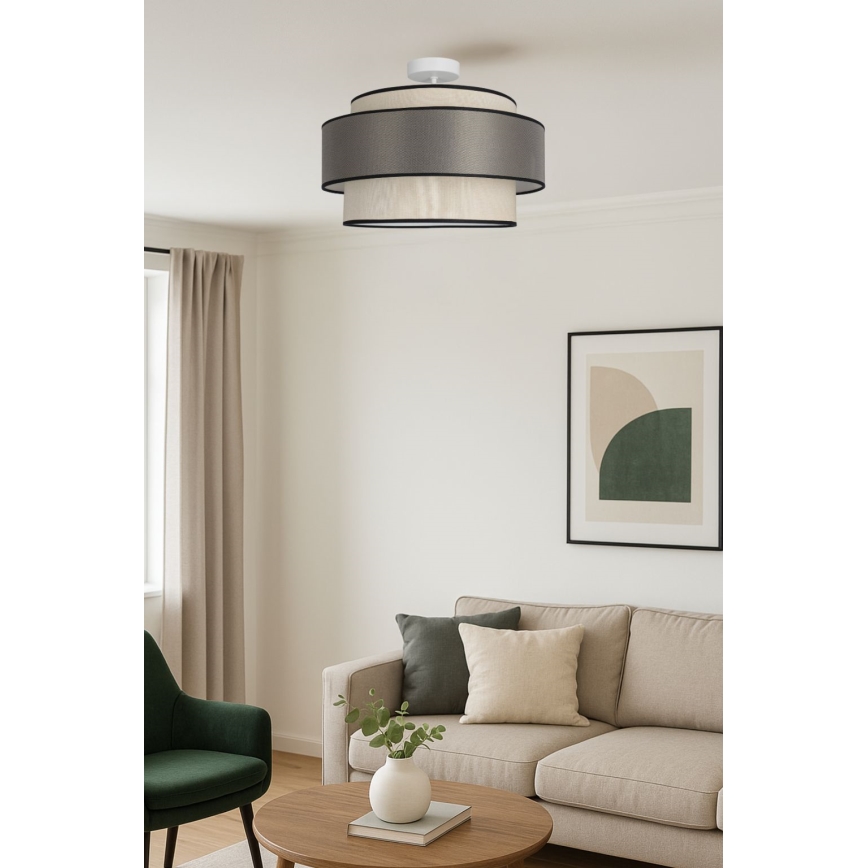 Lámpara de techo GRACE 1xE27/60W/230V color crema/gris