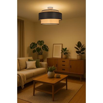 Lámpara de techo GRACE 1xE27/60W/230V color crema/gris