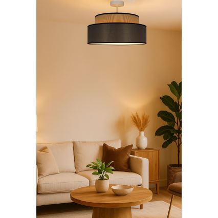 Lámpara de techo GRACE 1xE27/60W/230V diá. 40 cm beige/marrón