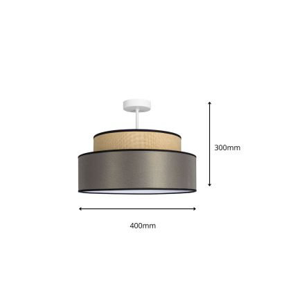 Lámpara de techo GRACE 1xE27/60W/230V diá. 40 cm beige/marrón