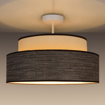 Lámpara de techo GRACE 1xE27/60W/230V diá. 40 cm color crema/marrón