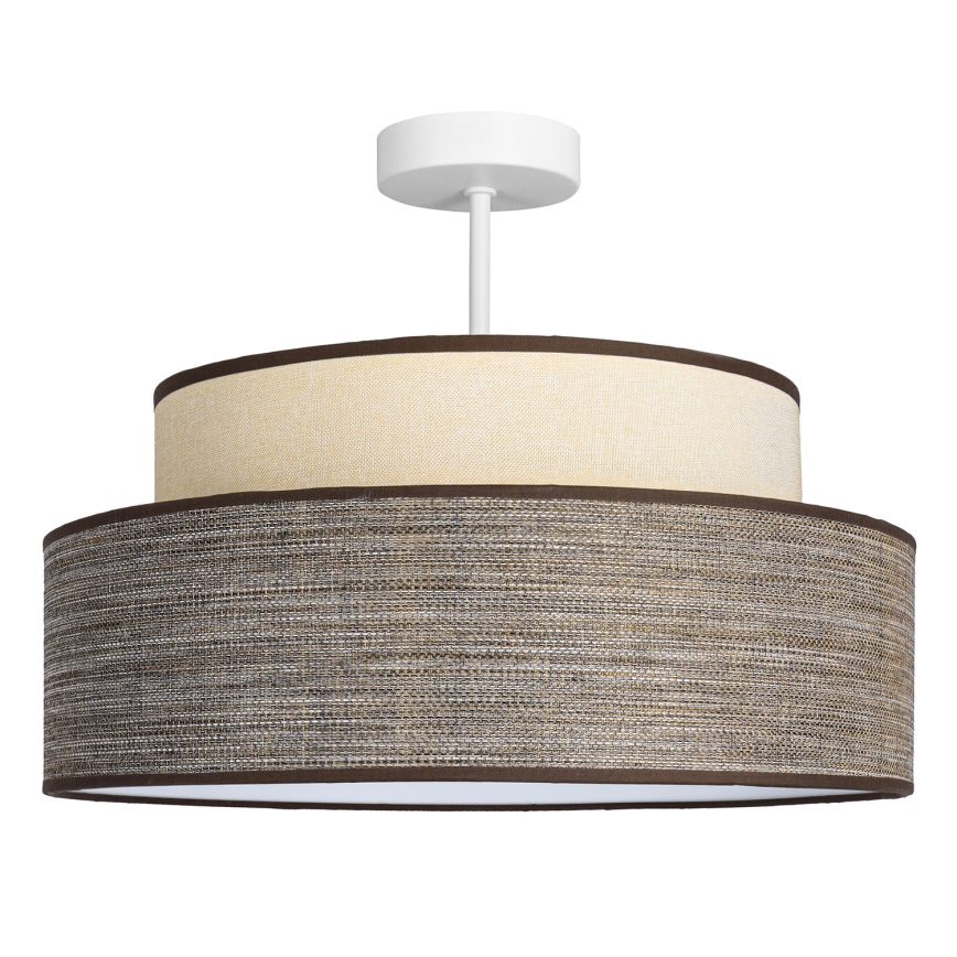 Lámpara de techo GRACE 1xE27/60W/230V diá. 40 cm color crema/marrón