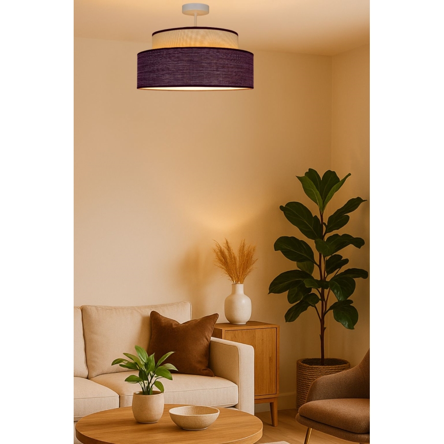Lámpara de techo GRACE 1xE27/60W/230V diá. 40 cm color crema/marrón
