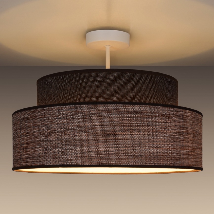 Lámpara de techo GRACE 1xE27/60W/230V diá. 40 cm marrón/beige