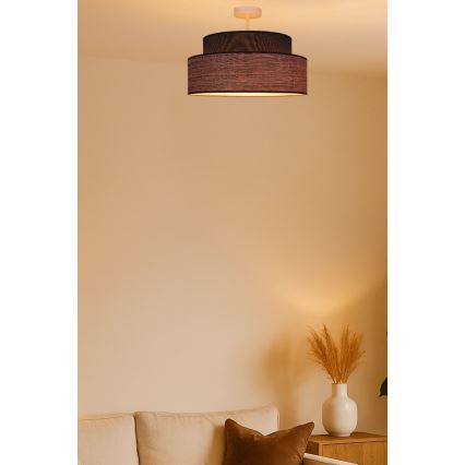 Lámpara de techo GRACE 1xE27/60W/230V diá. 40 cm marrón/beige
