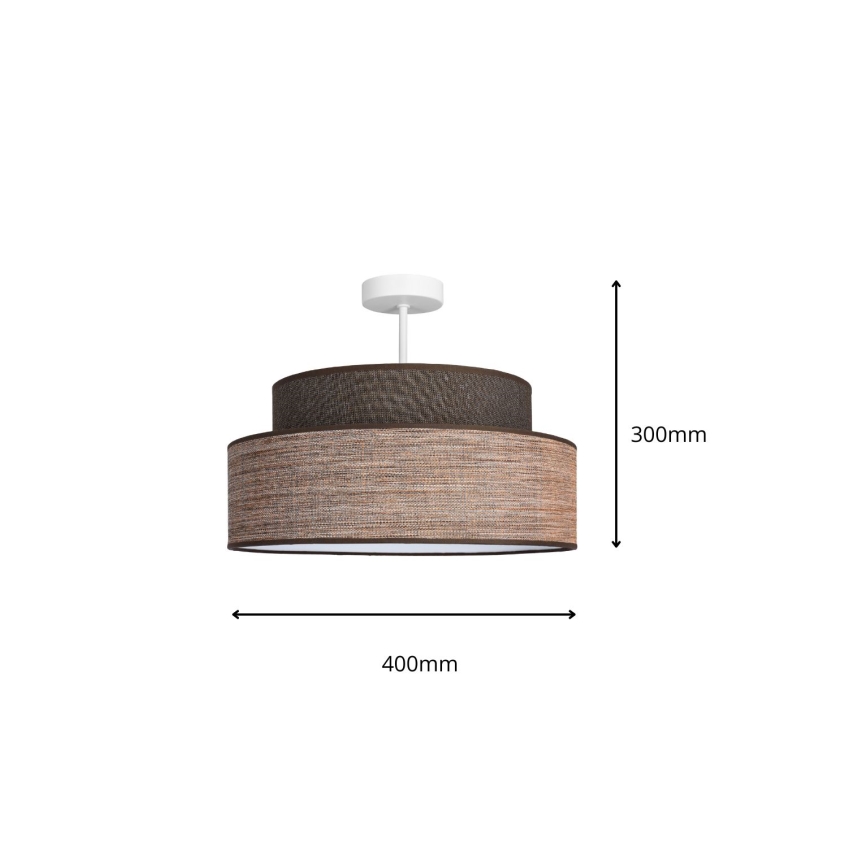 Lámpara de techo GRACE 1xE27/60W/230V diá. 40 cm marrón/beige