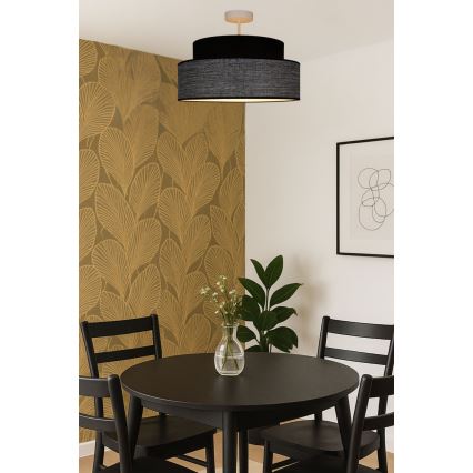 Lámpara de techo GRACE 1xE27/60W/230V diá. 40 cm negro/gris