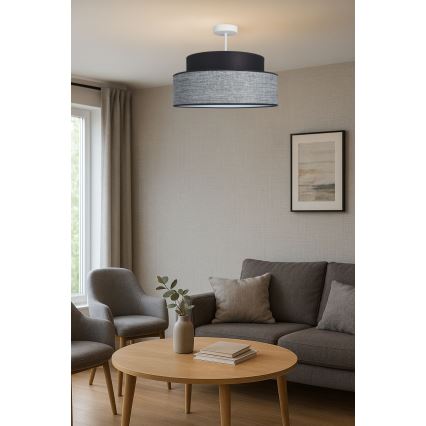 Lámpara de techo GRACE 1xE27/60W/230V diá. 40 cm negro/gris