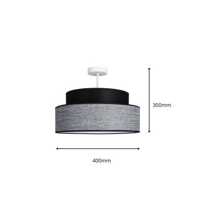 Lámpara de techo GRACE 1xE27/60W/230V diá. 40 cm negro/gris
