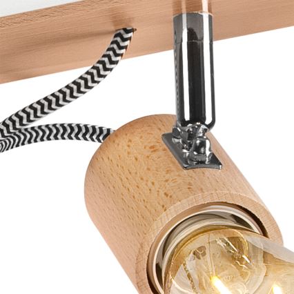 Lámpara de techo GUSTAVO 3xE27/60W/230V haya