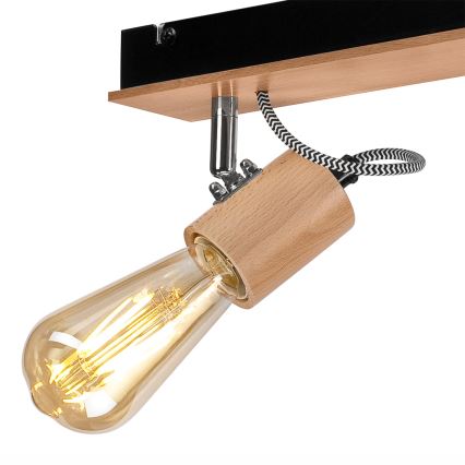 Lámpara de techo empotrada GUSTAVO 3xE27/60W/230V haya