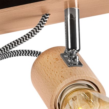 Lámpara de techo empotrada GUSTAVO 3xE27/60W/230V haya