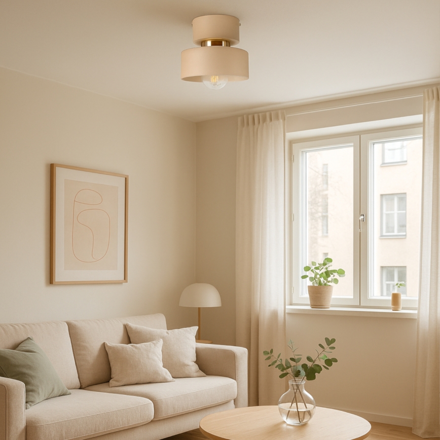 Lámpara de techo IGNIA 1xE27/60W/230V beige/dorado