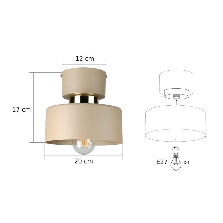 Lámpara de techo IGNIA 1xE27/60W/230V beige/dorado