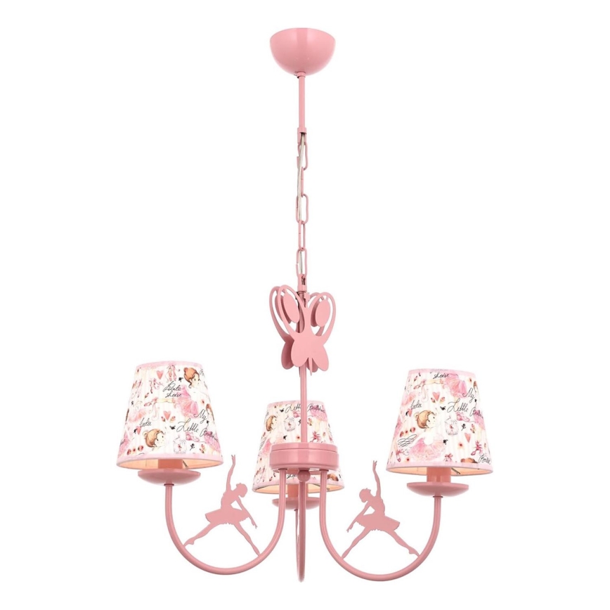 Lámpara de techo infantil BALLENNA 3xE14/40W/230V rosa