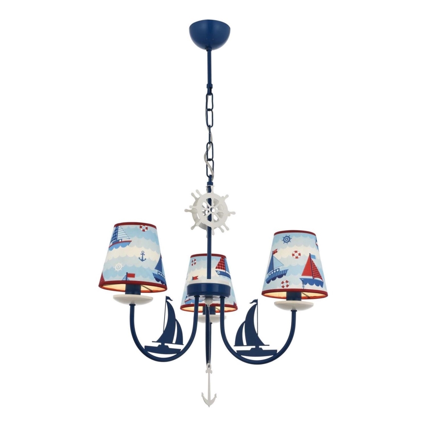 Lámpara de techo infantil BOAT 3xE14/40W/230V azul