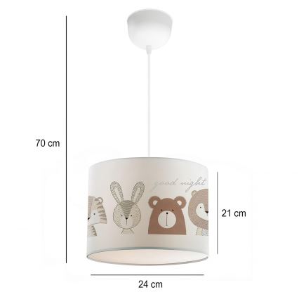 Lámpara de techo infantil CANDY 1xE27/40W/230V blanca/marrón