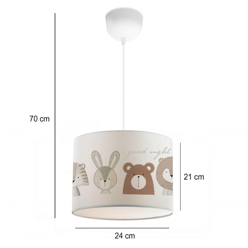Lámpara de techo infantil CANDY 1xE27/40W/230V blanca/marrón