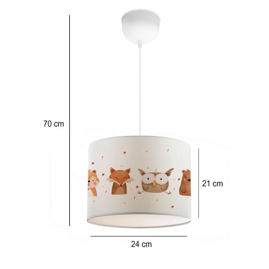 Lámpara de techo infantil CANDY 1xE27/40W/230V blanca/marrón