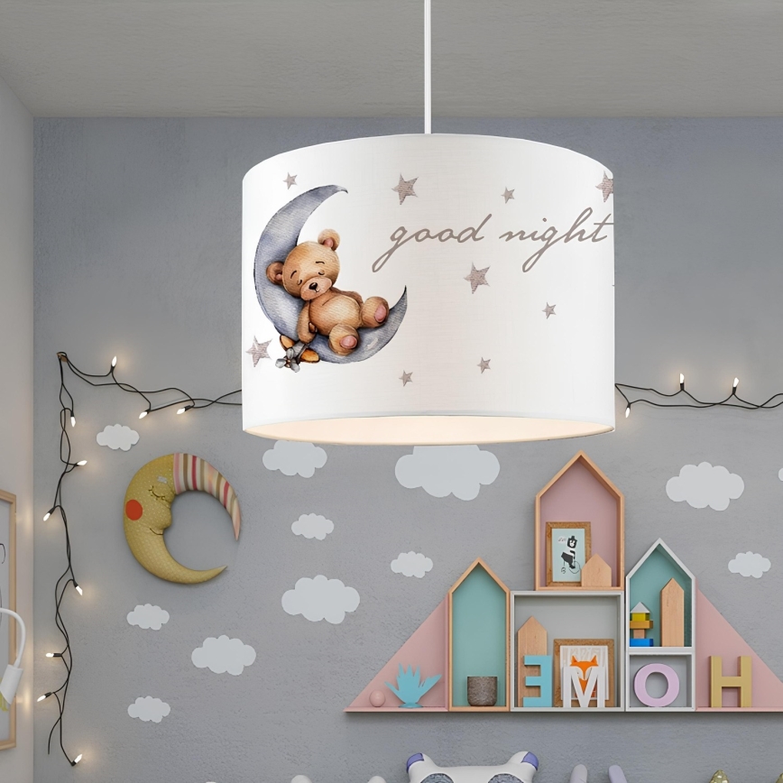 Lámpara de techo infantil CANDY 1xE27/40W/230V blanca/marrón