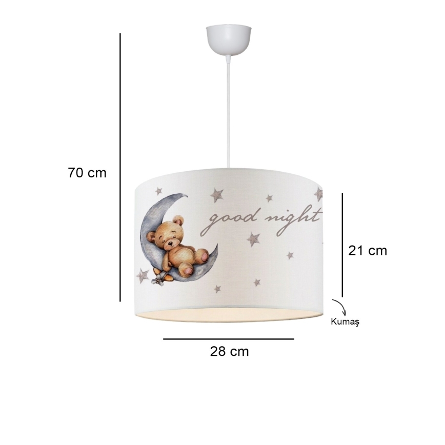Lámpara de techo infantil CANDY 1xE27/40W/230V blanca/marrón
