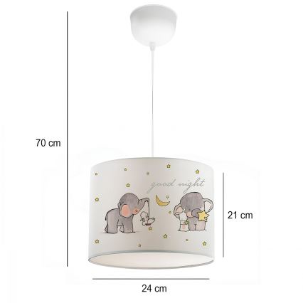 Lámpara de techo infantil CANDY 1xE27/40W/230V blanco/beige